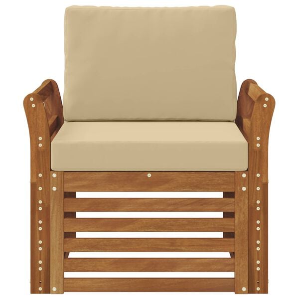 vidaXL Set vanjskih sofa Čvrsto drvo akacije i poliester Prirodna