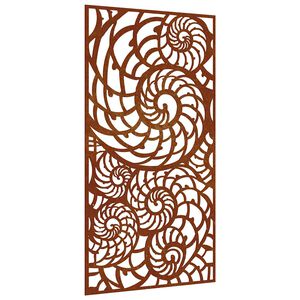 vidaXL Vrtni zidni ukras 105 x 55 cm čelik COR-TEN s uzorkom &scaron;koljki