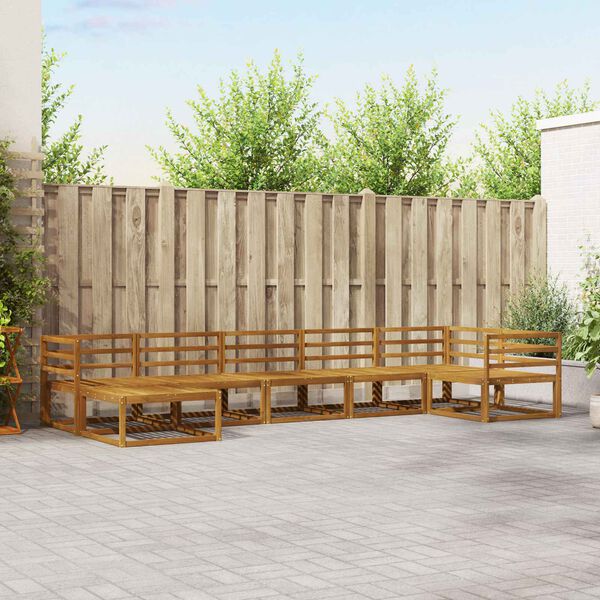 vidaXL Set vanjskih sofa 7 pcs Prirodna Čvrsto drvo akacije