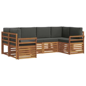 vidaXL Set vanjskih sofa 6 kom. Prirodna i antracit