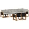 vidaXL Set vanjskih sofa s jastukom 8 pcs Prirodna i svjetlosiva