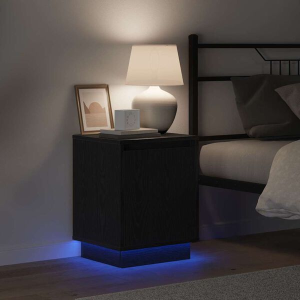 vidaXL Noćni ormar Crni hrast 39 x 34,5 x 50 cm Konstruirano drvo