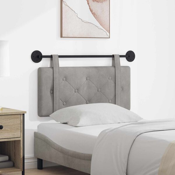 vidaXL Držeće uzglavlje Zidne Svijetlo siva 90 x 55 x 5 cm Bar&scaron;un