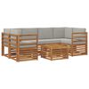 vidaXL Set vanjskih sofa 7 kom. Prirodna i svijetlo siva