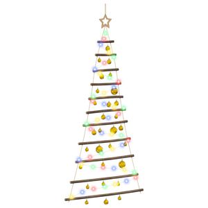 vidaXL Viseća božićna jelka s kuglicama 150 cm 80 LED lampica