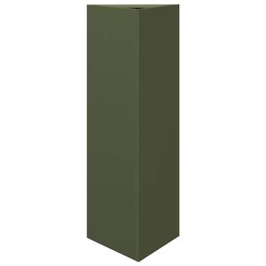 vidaXL Vrtna sadilica maslinastozelena trokutasta 30x26x75 cm čelična