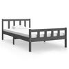 vidaXL Okvir za krevet od masivnog drva sivi 90 x 200 cm