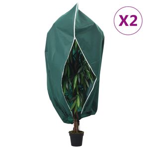 vidaXL Navlake za biljke od flisa s patentom 2 kom 70 g/m&sup2; 1 x 1,55 m