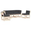 vidaXL 5-dijelni set vrtnih sofa od masivne borovine s jastucima