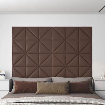 vidaXL Zidne ploče od umjetne kože 12 kom smeđe 30 x 30 cm 0,54 m²