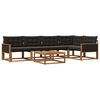 vidaXL Set vanjskih sofa s jastukom 6 pcs Prirodna i crna