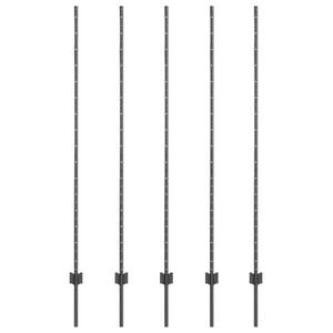 vidaXL Stup za ogradu 5 pcs Siva 160 cm Čelik