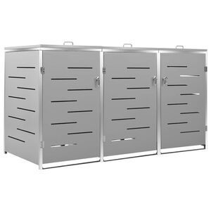 vidaXL Spremi&scaron;te za tri kante za smeće 207 x 77,5 x 115 cm čelično