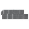 vidaXL Set WPC ograda 9 kvadratnih + 1 kosa 1657 x 186 cm sivi