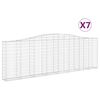 vidaXL Lučne gabionske ko&scaron;are 7 kom 400x30x120/140cm pocinčano željezo