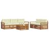 vidaXL Set vanjskih sofa s jastukom 6 pcs Prirodna i krem