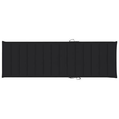 vidaXL Ležaljka za sunčanje s crnim jastukom od impregnirane borovine