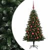 vidaXL Umjetno božićno drvce s kuglicama 120 cm 150 LED lampica
