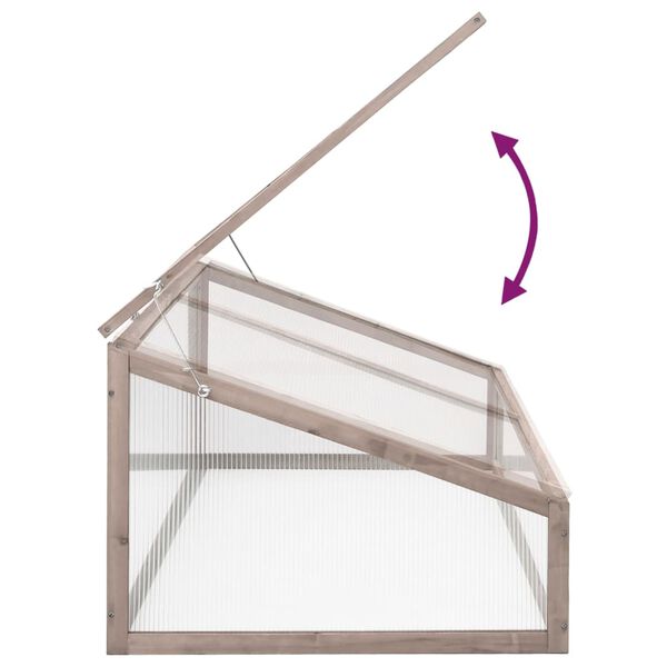 vidaXL Staklenik sivi 110 x 56 x 39 cm od jelovine