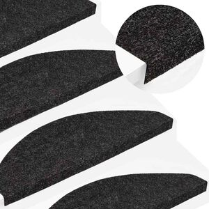 vidaXL Samoljepljivi otirači za stepenice 15 kom 56x17x3 cm crni