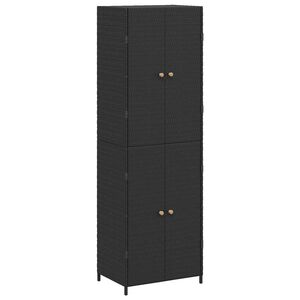 vidaXL Vrtni ormarić za pohranu crni 59 x 40 x 180 cm od poliratana