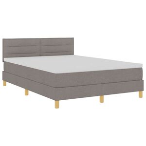 vidaXL LED Box Spring Krevet Sivo-smeđa 140 x 190 cm tkanina