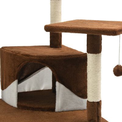 vidaXL Penjalica za mačke sa stupovima za grebanje od sisala 203 cm smeđa i bijela