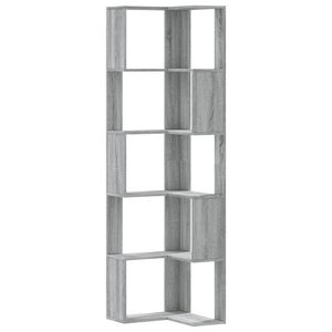 vidaXL Kutni regal za knjige s 5 razine boja hrasta 50x50x179cm drveni