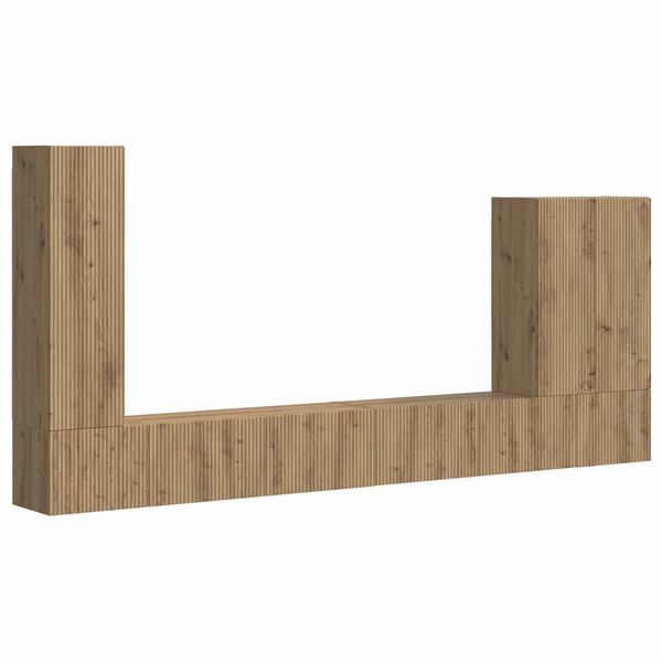 vidaXL Set zidnog ormarića za TV Zidne 6 pcs Umjetnički hrast