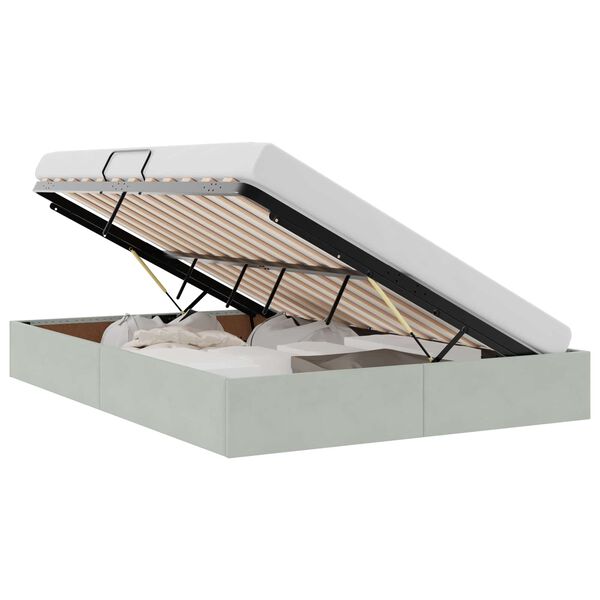 vidaXL Krevet s od storage Svijetlo siva 140 x 190 cm Bar&scaron;un