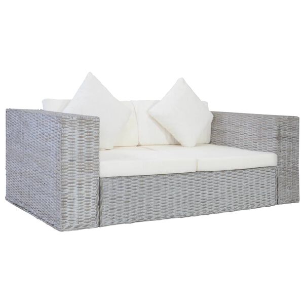 vidaXL 2-dijelni set sofa od prirodnog ratana s jastucima sivi