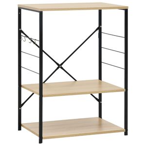 vidaXL Ormarić za mikrovalnu crni i hrast 60 x 39,6 x 79,5 cm drveni