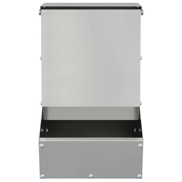 vidaXL Hranilica za zečeve Srebrno 17,5 x 26 x 28,5 cm Cinkani čelik