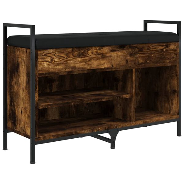 vidaXL Klupa za cipele boja dimljenog hrasta 85,5x32x57,5 cm drvena