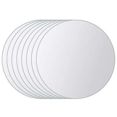 vidaXL Zrcalne pločice 8 kom okrugle staklene