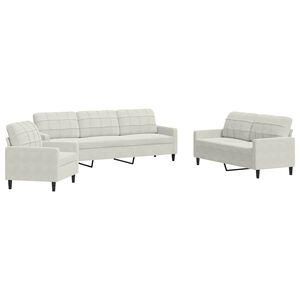vidaXL 3-dijelni set sofa s jastucima krem bar&scaron;unasti