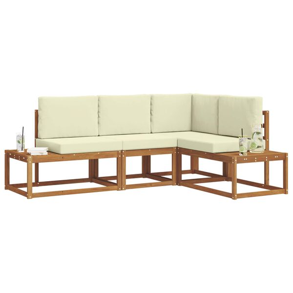 vidaXL Set vanjskih sofa s jastukom 4 Komad Prirodna i krem