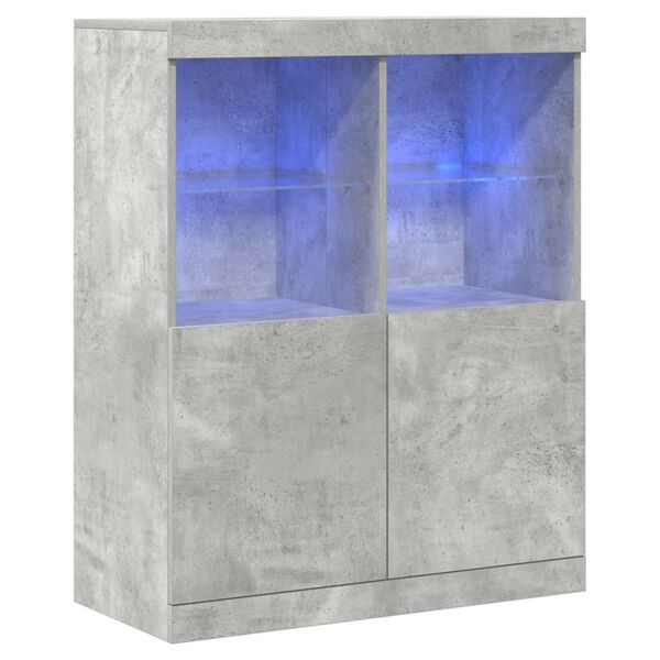 vidaXL Komoda Beton Siva 81x37x100 cm Konstruirano Drvo