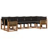 vidaXL Set vanjskih sofa s jastukom 7 pcs Prirodna i crna