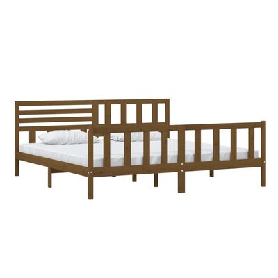 vidaXL Okvir za krevet od masivnog drva boja meda 200 x 200 cm