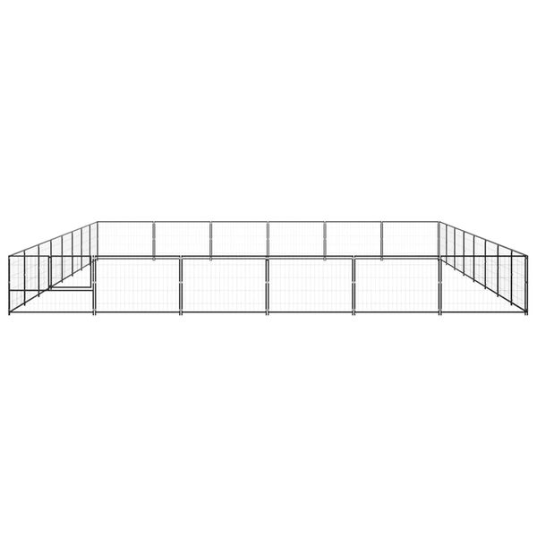 vidaXL Kavez za pse crni 48 m² čelični