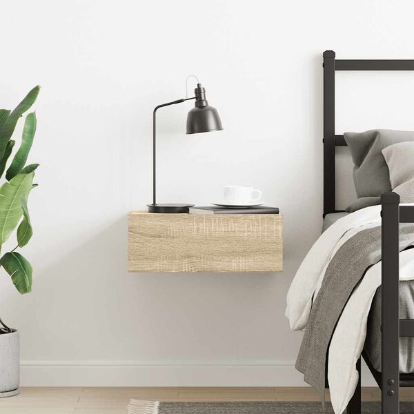 vidaXL Viseći noćni ormarić boja hrasta 40x30x15 cm konstruirano drvo