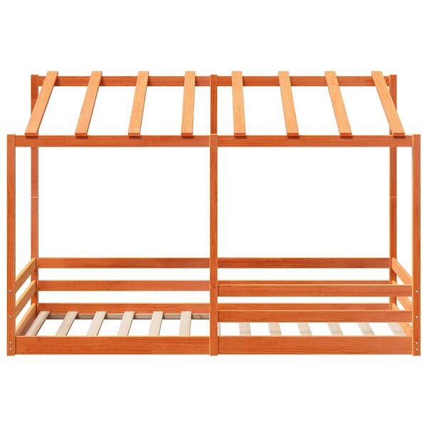 vidaXL Dječji krevet s krovom vo&scaron;tano smeđi 80 x 200 cm borovina