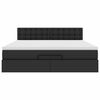 vidaXL Otomanski krevet s madracima i LED crni 160x200cm umjetna koža
