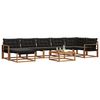 vidaXL Set vanjskih sofa 22 pcs Prirodna i crna Čvrsto drvo akacije