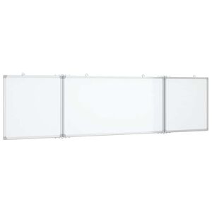 vidaXL Magnetna bijela ploča sklopiva 160 x 40 x 1,7 cm aluminijska