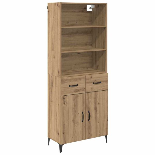 vidaXL Highboard Umjetnički hrast 69,5 x 34 x 180 cm Konstruirano drvo