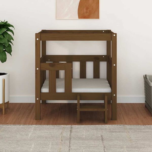 vidaXL Krevet za pse crna 65,5x50,5x70 cm od masivne borovine