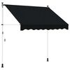 vidaXL Ručno sklopiva tenda Crna 400 cm