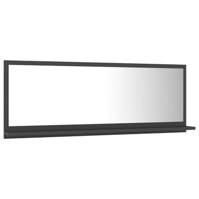 vidaXL Kupaonsko ogledalo sivo 100 x 10,5 x 37 cm konstruirano drvo